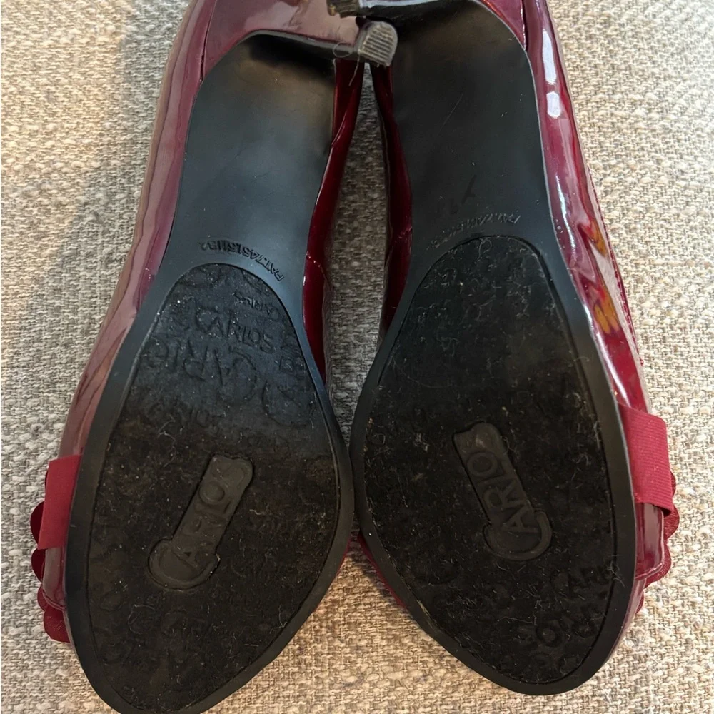 Carlos by Carlos Santa Red‎ Floral Embellished Heels